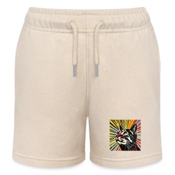 Cat, cat motif, comic - Kids Organic Sweat Shorts by Stanley/Stella - soft Ecru - Front