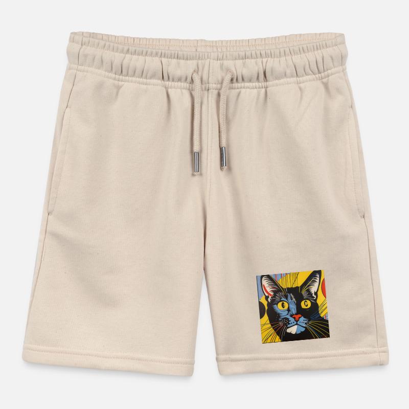 Chat, motif de chat, bande dessinée Short de jogging enfant bio Stanley/Stella