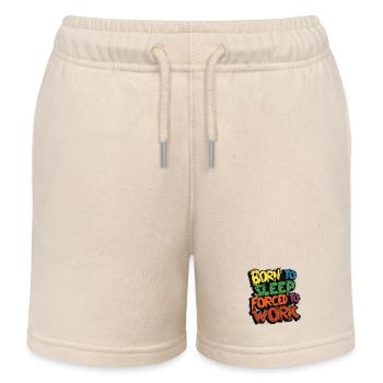 Zum Schlafen geboren, zur Arbeit gezwungen - Kinder Organic Joggingshorts Mini Bolter von Stanley/Stella - Natur - Vorne