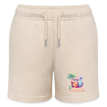 Wurm Summer Holiday - Kids Organic Sweat Shorts by Stanley/Stella - soft Ecru - Front