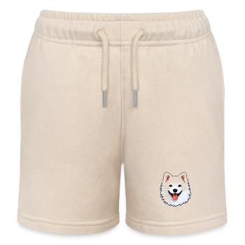 Américain Esquimau chien race aquarelle dessin animé Kawai - Short de jogging enfant bio Stanley/Stella - écru doux - Devant