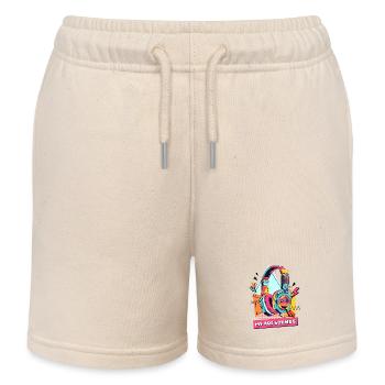 Artistic sound of PopArt headphones - Kids Organic Sweat Shorts by Stanley/Stella - soft Ecru - Front