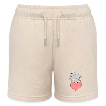 Elefant Symbol Tier Tiere herz - Kinder Organic Joggingshorts Mini Bolter von Stanley/Stella - Natur - Vorne
