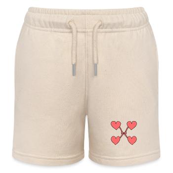 Coeurs Coeur Quatre Boucles Symbole Amour - Short de jogging enfant bio Stanley/Stella - écru doux - Devant
