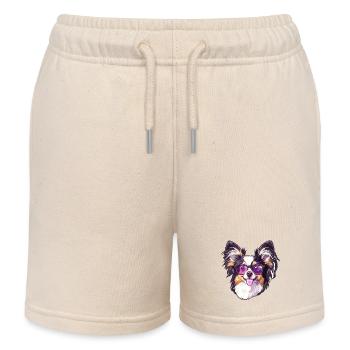 Épagneul miniature continental Papillon - Short de jogging enfant bio Stanley/Stella - écru doux - Devant