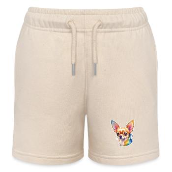 Chihuahua Aquarelle - Short de jogging enfant bio Stanley/Stella - écru doux - Devant