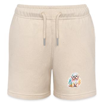 Malteser Watercolors - Kids Organic Sweat Shorts by Stanley/Stella - soft Ecru - Front
