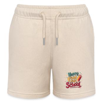 Premier jour d’école Inscription des enfants Élèves de première année - Short de jogging enfant bio Stanley/Stella - écru doux - Devant