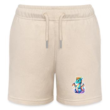 Drache Wasserfarben - Kinder Organic Joggingshorts Mini Bolter von Stanley/Stella - Natur - Vorne