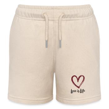 Cœur L’amour c’est la vie Saint-Valentin Dicton - Short de jogging enfant bio Stanley/Stella - écru doux - Devant