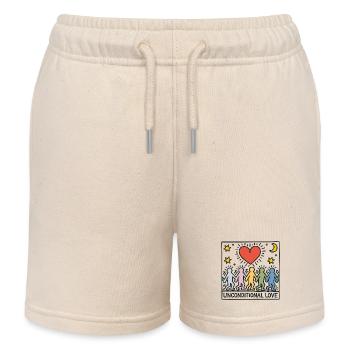 Bedingungslose Liebe - Unconditional Love - Kids Organic Sweat Shorts by Stanley/Stella - soft Ecru - Front