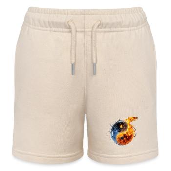 ying yang ball of water and fire - Kids Organic Sweat Shorts by Stanley/Stella - soft Ecru - Front