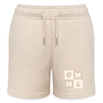 Emma Bébé fille Nom Prénom beige - Short de jogging enfant bio Stanley/Stella - écru doux - Devant