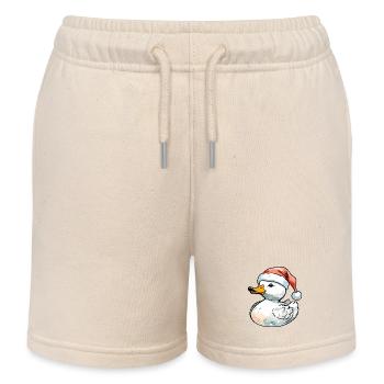 Dessin de Noël de canard - Short de jogging enfant bio Stanley/Stella - écru doux - Devant