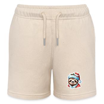 Sloth Christmas Drawing - Kids Organic Sweat Shorts by Stanley/Stella - soft Ecru - Front