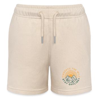 Embrace The Wild Stay Offline - Kids Organic Sweat Shorts by Stanley/Stella - soft Ecru - Front