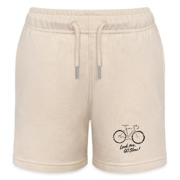 Look Pro Go Slow - Design für den Radfahrer - Kinder Organic Joggingshorts Mini Bolter von Stanley/Stella - Natur - Vorne
