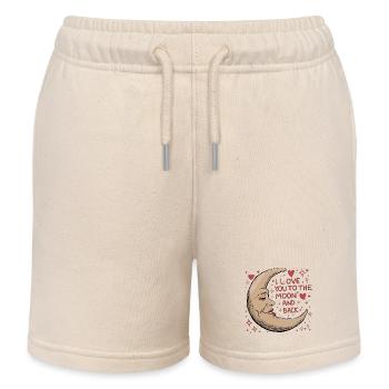 I love you to the Moon and back Valentine's Day - Kids Organic Sweat Shorts by Stanley/Stella - soft Ecru - Front