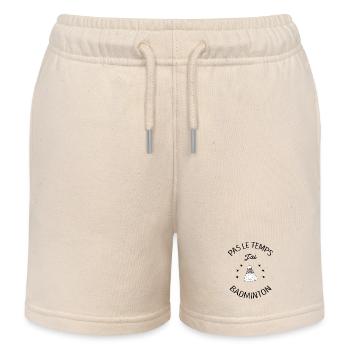 PAS LE TEMPS J'AI BADMINTON - Short de jogging enfant bio Stanley/Stella - écru doux - Devant