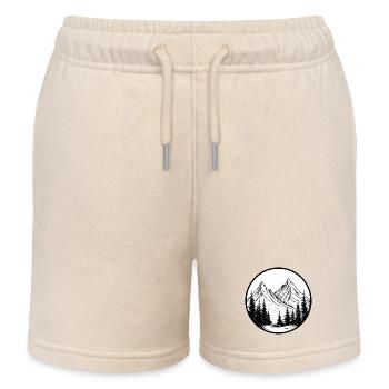 Rundes Bergsymbol für Wanderer, Logo - Kinder Organic Joggingshorts Mini Bolter von Stanley/Stella - Natur - Vorne