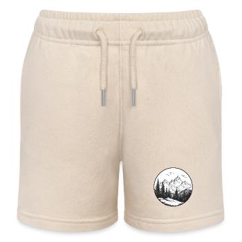 Un logo de montagne pour un randonneur passionné - Short de jogging enfant bio Stanley/Stella - écru doux - Devant