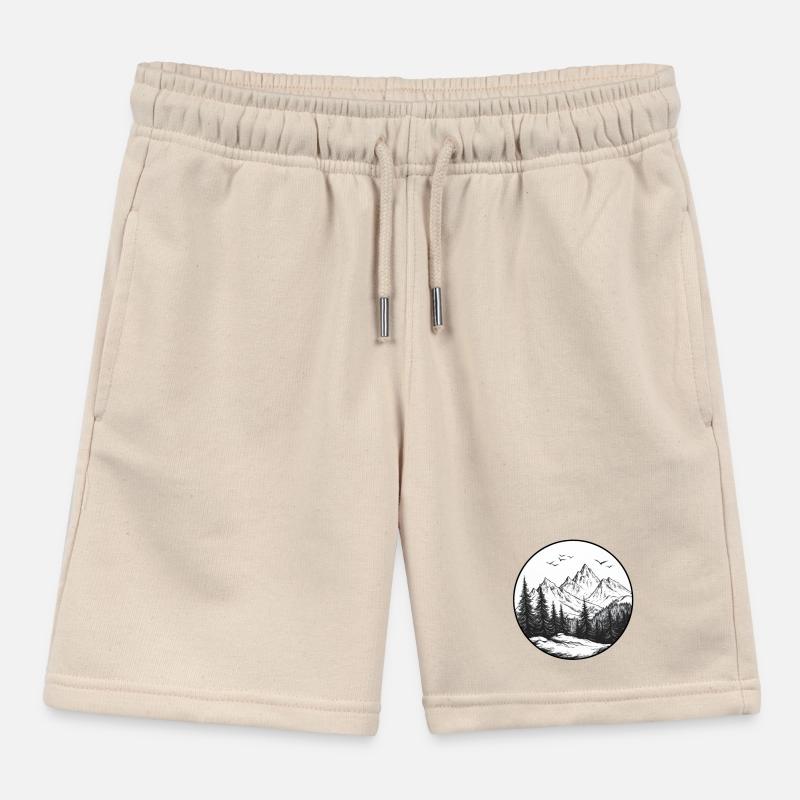 A mountain logo for an avid hiker Kids Organic Sweat Shorts by Stanley/Stella