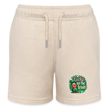 Lucky to be Irish – St. Patrick’s Day Leprechaun - Kinder Organic Joggingshorts Mini Bolter von Stanley/Stella - Natur - Vorne
