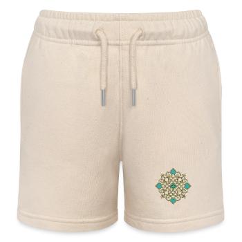 Oriental Pattern - Kids Organic Sweat Shorts by Stanley/Stella - soft Ecru - Front