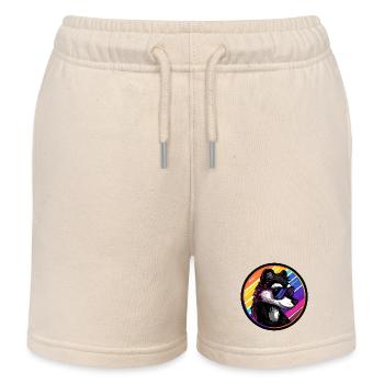 Skunk Cool Comic - Kids Organic Sweat Shorts by Stanley/Stella - soft Ecru - Front