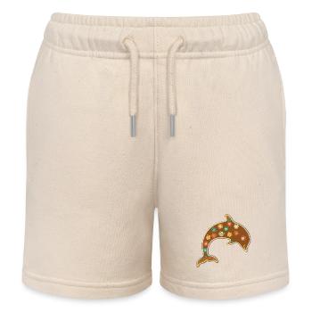 Niedlicher Lebkuchen Delphin Weihnachten Xmas Deko - Kinder Organic Joggingshorts Mini Bolter von Stanley/Stella - Natur - Vorne