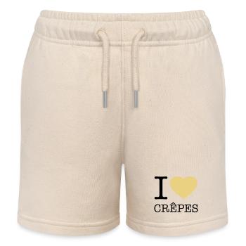 I LOVE CREPES Pfannkuchen - Kinder Organic Joggingshorts Mini Bolter von Stanley/Stella - Natur - Vorne