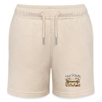 Time To Travel I Koffer Urlaub Reise - Kinder Organic Joggingshorts Mini Bolter von Stanley/Stella - Natur - Vorne