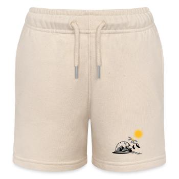 Boule à neige avec tournesol et soleil - Short de jogging enfant bio Stanley/Stella - écru doux - Devant