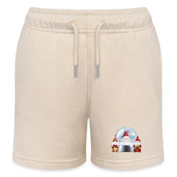 Schneekugel Santa Gnomes Jubel - Kinder Organic Joggingshorts Mini Bolter von Stanley/Stella - Natur - Vorne