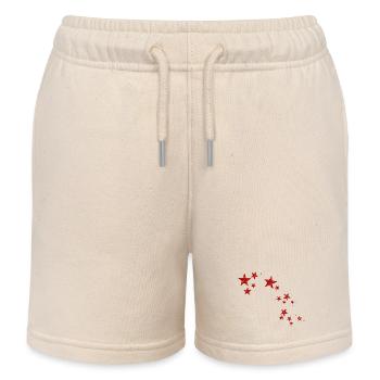NEW Stars, Stars, And More Stars! (Red) - Kids Organic Sweat Shorts by Stanley/Stella - soft Ecru - Front