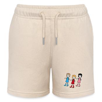 Women in comic style - Kids Organic Sweat Shorts by Stanley/Stella - soft Ecru - Front