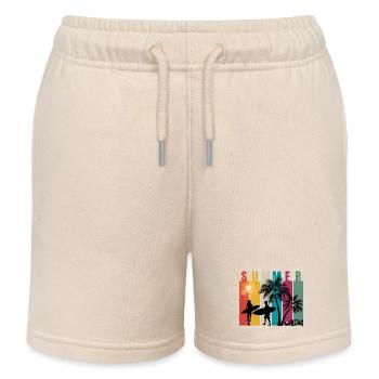 Summer - Sommer - Hawaii - Aloha - Surfer - Kinder Organic Joggingshorts Mini Bolter von Stanley/Stella - Natur - Vorne