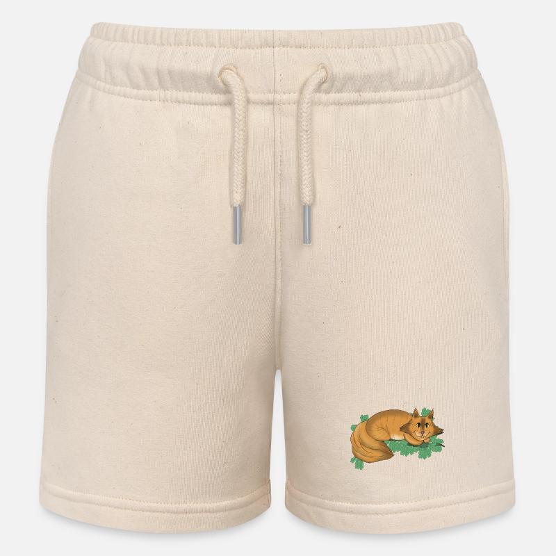 Chat du Cheshire - Short de jogging enfant bio Stanley/Stella - écru doux