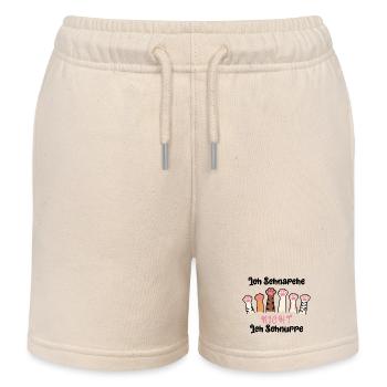 Lustiger Spruch Ich Schnarche nicht, ich schnurre - Kinder Organic Joggingshorts Mini Bolter von Stanley/Stella - Natur - Vorne