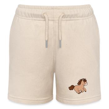 Cheval - Short de jogging enfant bio Stanley/Stella - écru doux - Devant