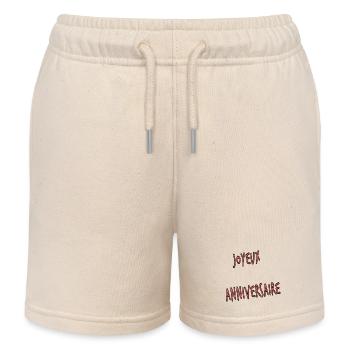 100. 100 ANS. 100e ANNIVERSAIRE. ANNIVERSAIRE 100 - Short de jogging enfant bio Stanley/Stella - écru doux - Devant