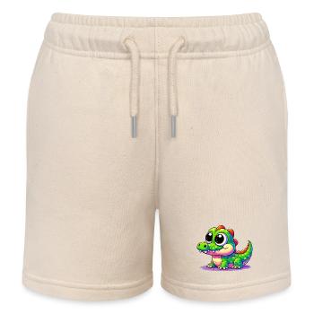 Alligator Crocodile - Short de jogging enfant bio Stanley/Stella - écru doux - Devant