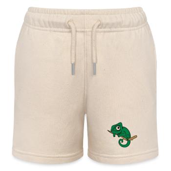 Lui das Chamäleon, dreifarbig - Kinder Organic Joggingshorts Mini Bolter von Stanley/Stella - Natur - Vorne