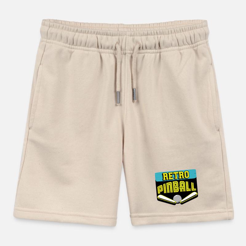 Retro pinball Kids Organic Sweat Shorts by Stanley/Stella