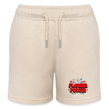 Flower Power Rétro Pop - Short de jogging enfant bio Stanley/Stella - écru doux - Devant