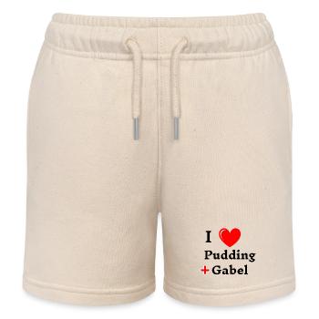 I liebe Pudding und Gabel pudding mit gabel essen  - Kinder Organic Joggingshorts Mini Bolter von Stanley/Stella - Natur - Vorne
