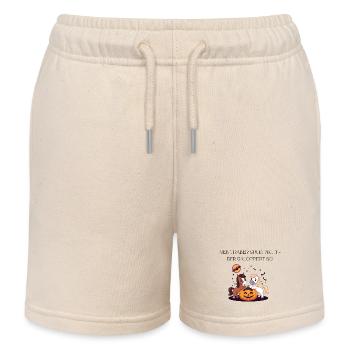 Halloween Traber Pferde Spruch Zitat - Kinder Organic Joggingshorts Mini Bolter von Stanley/Stella - Natur - Vorne