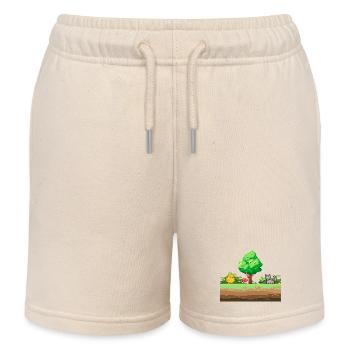 Pixelgarten Abenteuer - Kinder Organic Joggingshorts Mini Bolter von Stanley/Stella - Natur - Vorne