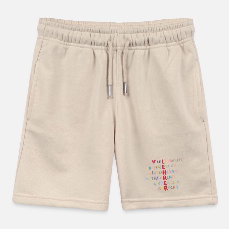 Colorful Values Collage – Helpful Kids Organic Sweat Shorts by Stanley/Stella