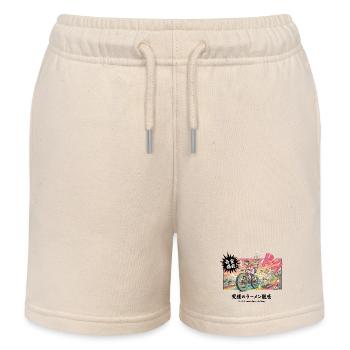 Ramen Delivery Dash Manga Cycling Retro - Kids Organic Sweat Shorts by Stanley/Stella - soft Ecru - Front